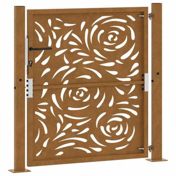 Garden Gate 105x105 cm - Weathering Steel Flame Design