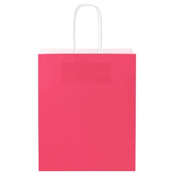 50 Pink Paper Bags with Handles - Eco-Friendly & Versatile