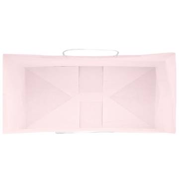 50 Pink Paper Bags with Handles - Eco-Friendly & Versatile