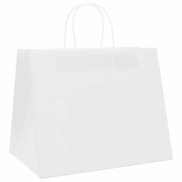 250 White Paper Bags with Handles - Sustainable & Versatile