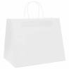 250 White Paper Bags with Handles - Sustainable & Versatile