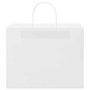 250 White Paper Bags with Handles - Sustainable & Versatile