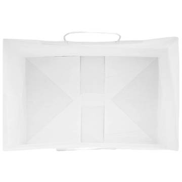 250 White Paper Bags with Handles - Sustainable & Versatile