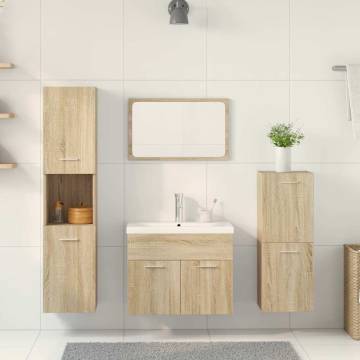 5 Piece Bathroom Furniture Set - Sonoma Oak | HipoMarket UK