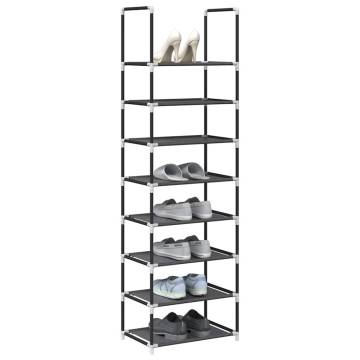 8-Tier Black Shoe Rack - Non-woven Fabric | HipoMarket