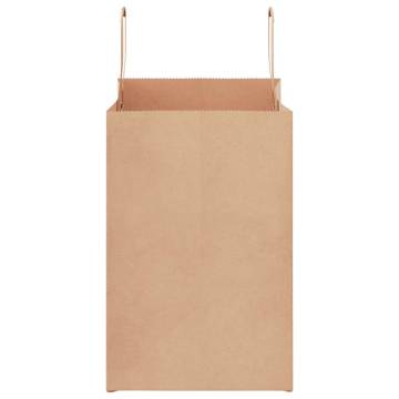 Brown Paper Bags with Handles - 250 pcs (26x17x25 cm)