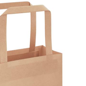 Brown Paper Bags with Handles - 250 pcs (26x17x25 cm)