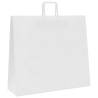 50 White Paper Bags with Handles - Eco-Friendly & Durable