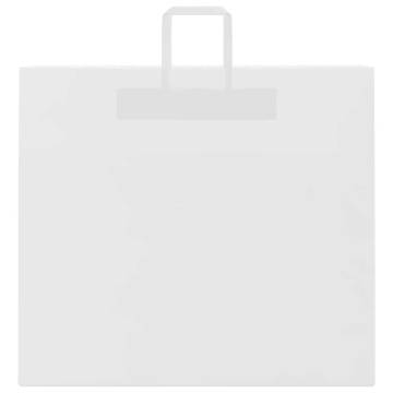 50 White Paper Bags with Handles - Eco-Friendly & Durable