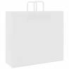 50 White Paper Bags with Handles - Eco-Friendly & Durable