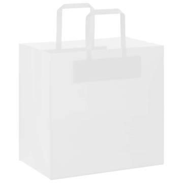 White Paper Bags with Handles - 250 pcs | Eco-Friendly Packaging