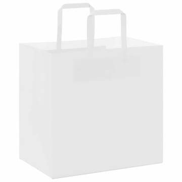 White Paper Bags with Handles - 250 pcs | Eco-Friendly Packaging