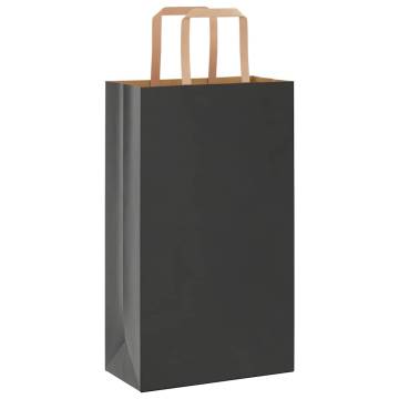 Paper Bags 50 pcs with Handles Black - Eco-Friendly Packaging