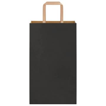 Paper Bags 50 pcs with Handles Black - Eco-Friendly Packaging