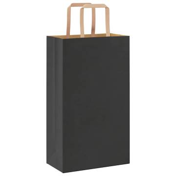 Paper Bags 50 pcs with Handles Black - Eco-Friendly Packaging