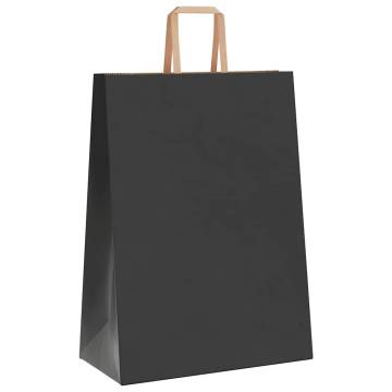 Sustainable Paper Bags with Handles - 250 pcs Black 32x17x44 cm