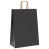 Sustainable Paper Bags with Handles - 250 pcs Black 32x17x44 cm