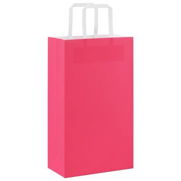 250 Pink Paper Bags with Handles | Eco-Friendly & Durable