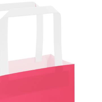 250 Pink Paper Bags with Handles | Eco-Friendly & Durable