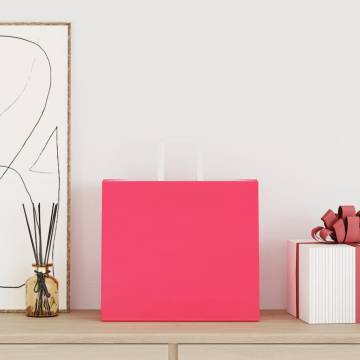 250 Pink Paper Bags with Handles - Eco-Friendly Packaging