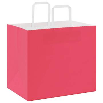 250 Pink Paper Bags with Handles - Eco-Friendly Packaging