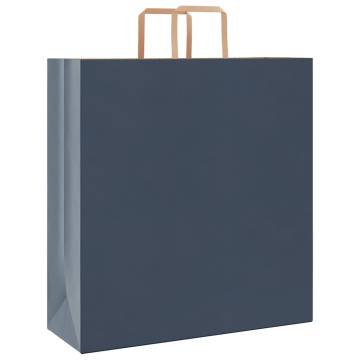 Blue Paper Bags with Handles - 50 pcs | Hipomarket