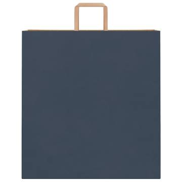 Blue Paper Bags with Handles - 50 pcs | Hipomarket