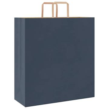 Blue Paper Bags with Handles - 50 pcs | Hipomarket