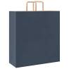 Blue Paper Bags with Handles - 50 pcs | Hipomarket