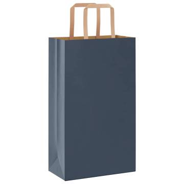 Blue Paper Bags with Handles - 250 pcs | Eco-Friendly Option