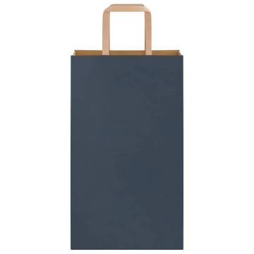 Blue Paper Bags with Handles - 250 pcs | Eco-Friendly Option