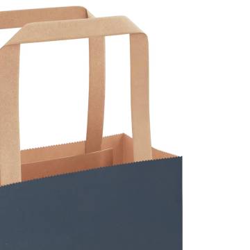 Blue Paper Bags with Handles - 250 pcs | Eco-Friendly Packaging