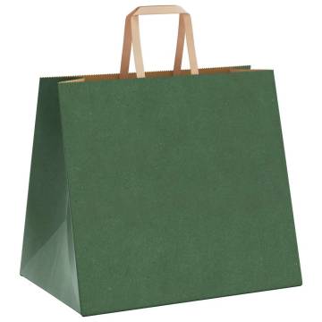 Eco-Friendly Green Paper Bags with Handles - 50 pcs - Hipomarket