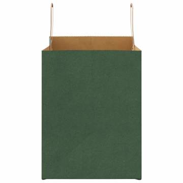 Eco-Friendly Green Paper Bags with Handles - 50 pcs - Hipomarket