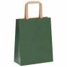 Eco-Friendly Green Paper Bags 250 pcs with Handles - 18x8x22 cm