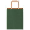 Eco-Friendly Green Paper Bags 250 pcs with Handles - 18x8x22 cm