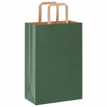 Eco-Friendly Green Paper Bags 250 pcs with Handles - Hipomarket