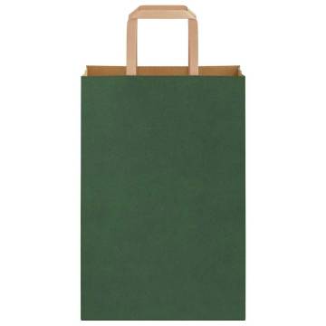 Eco-Friendly Green Paper Bags 250 pcs with Handles - Hipomarket