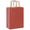 Red Paper Bags with Handles - 50 pcs Durable & Recyclable