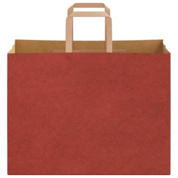 Red Paper Bags with Handles - 50 pcs | Eco-Friendly 32x17x25 cm