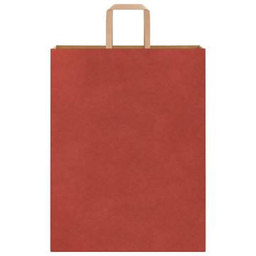 Red Paper Bags with Handles - 250 pcs | HipoMarket UK