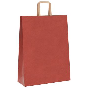 Red Paper Bags with Handles - 250 pcs | HipoMarket UK