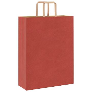 Red Paper Bags with Handles - 250 pcs | HipoMarket UK