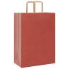 250 Paper Bags with Handles - Red Kraft - Eco-Friendly Packaging