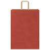 250 Paper Bags with Handles - Red Kraft - Eco-Friendly Packaging