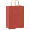 250 Paper Bags with Handles - Red Kraft - Eco-Friendly Packaging