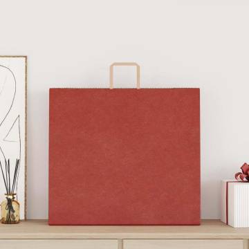 Red Paper Bags with Handles - 250 pcs | HipoMarket UK