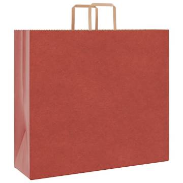 Red Paper Bags with Handles - 250 pcs | HipoMarket UK