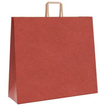 Red Paper Bags with Handles - 250 pcs | HipoMarket UK