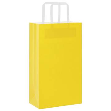 250 Yellow Paper Bags with Handles - Eco-Friendly & Durable